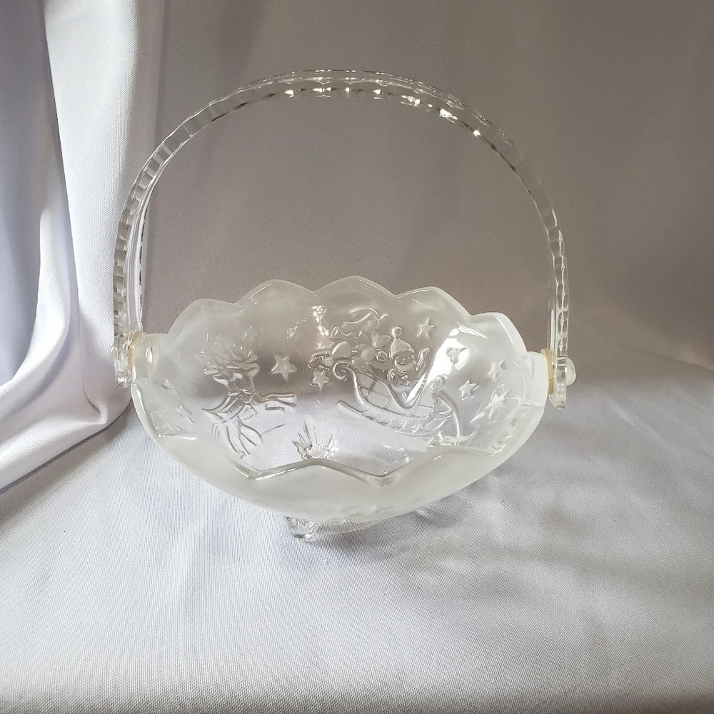 Mikasa Silent Night Handled Glass Basket